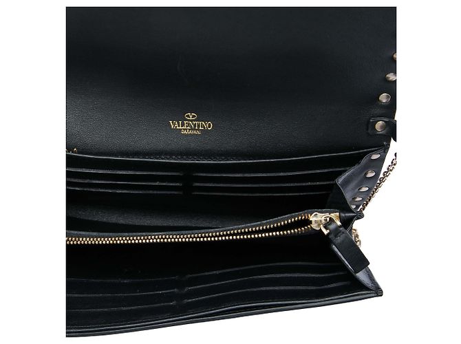 Valentino Rockstud Wallet on Chain aus bicolor Leder in Beige - Ansicht 4