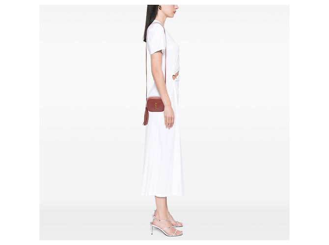 Saint Laurent Blogger Tasche mit Monogramm aus rotem Kalbsleder - Ansicht 6