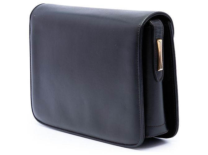 Borsa a tracolla a busta Gucci in pelle di vitello nera con G intrecciate Nero - vue 2