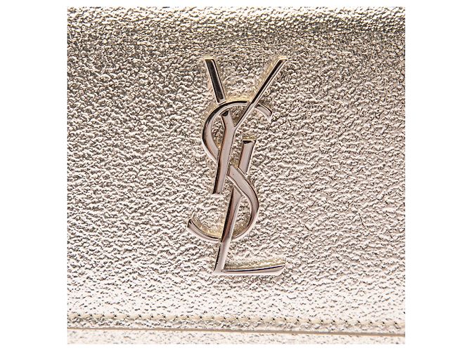 Saint Laurent Gold Mini Metallic Calfskin Monogram Sunset Wallet on Chain D'oro - vista 5