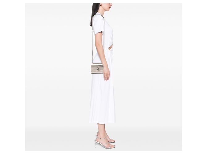 Saint Laurent Gold Mini Metallic Calfskin Monogram Sunset Wallet on Chain D'oro - vista 6