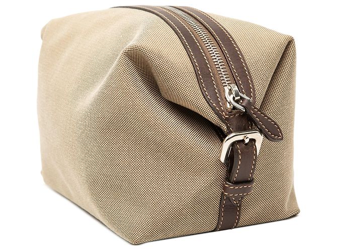 Pouch Prada in tela Canapa beige con logo - vista 2
