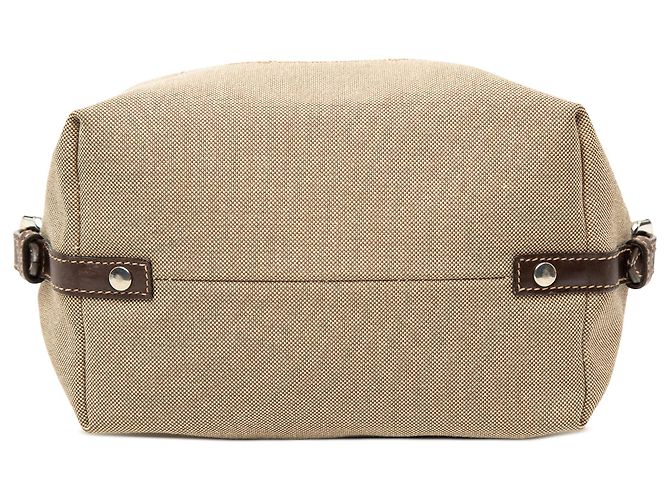 Pouch Prada in tela Canapa beige con logo - vista 3