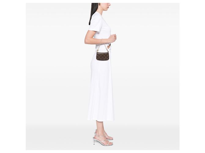 Louis Vuitton Brown Monogram Mini Pochette Accessoires Marrone - vista 6