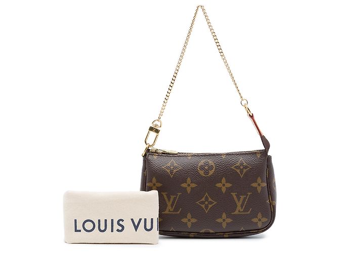 Louis Vuitton Brown Monogram Mini Pochette Accessoires Marrone - vista 7
