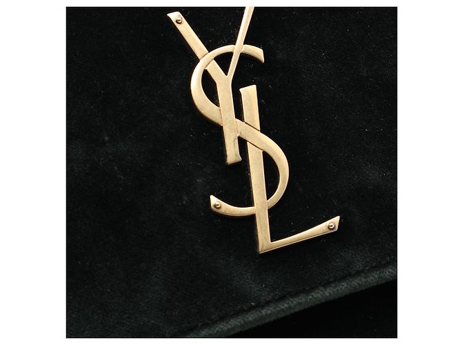 Saint Laurent Green Small Velvet Monogram Sunset Crossbody Verde Verde scuro - vista 6