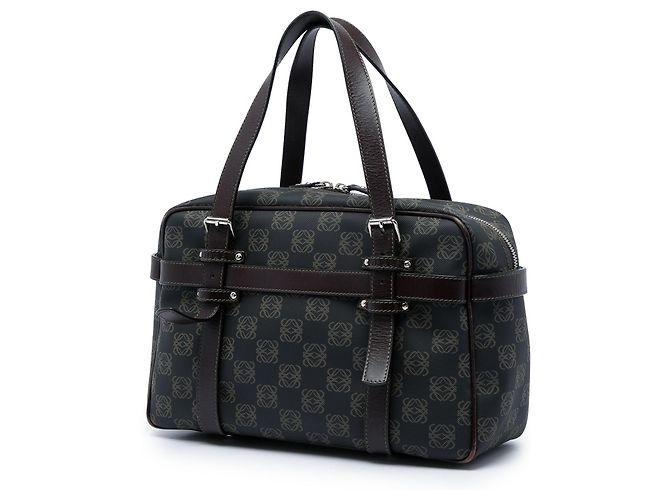 Sac à main LOEWE en toile enduite Anagram marron Marron foncé - vue 2