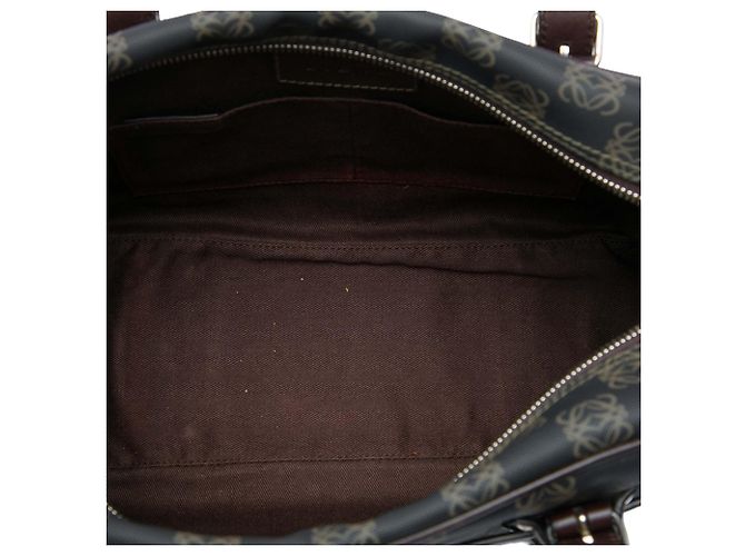 Sac à main LOEWE en toile enduite Anagram marron Marron foncé - vue 4