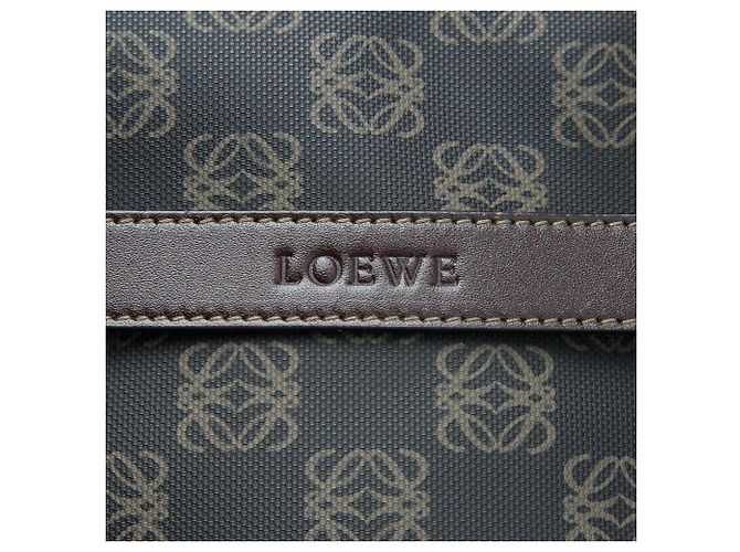 Sac à main LOEWE en toile enduite Anagram marron Marron foncé - vue 5