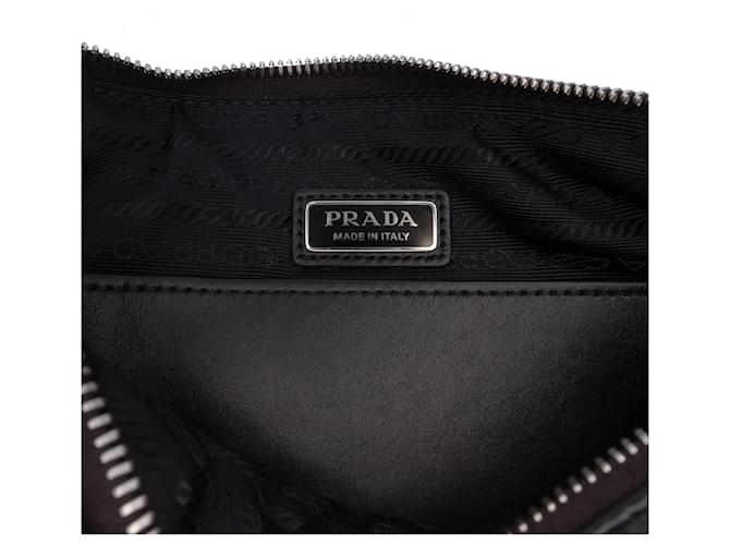 Prada Borsa a tracolla Triangle in pelle nera Nero - vista 5