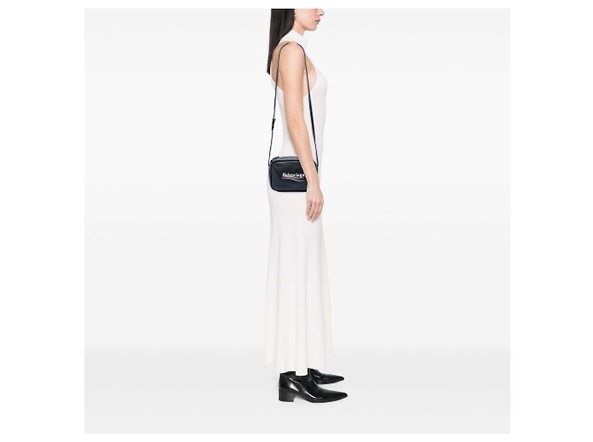 Borsa Everyday Camera XS in pelle nera con logo Campaign Balenciaga Nero - vista 6