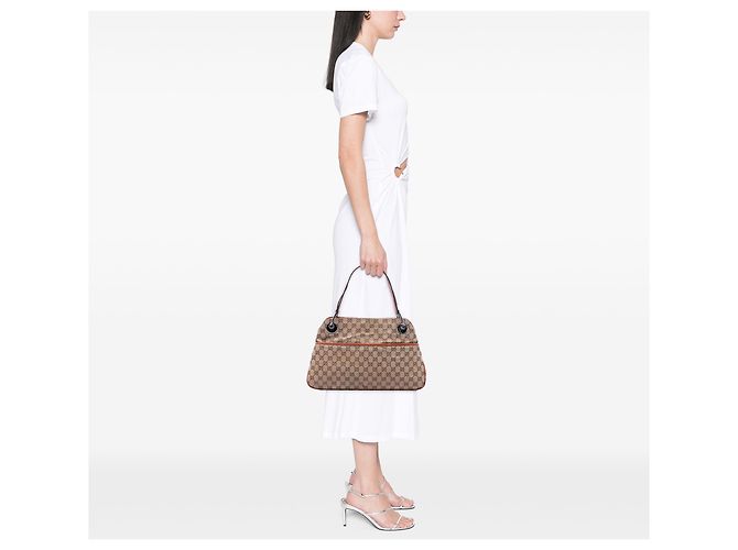 Borsa a tracolla Gucci Beige GG Canvas Eclipse - vista 6