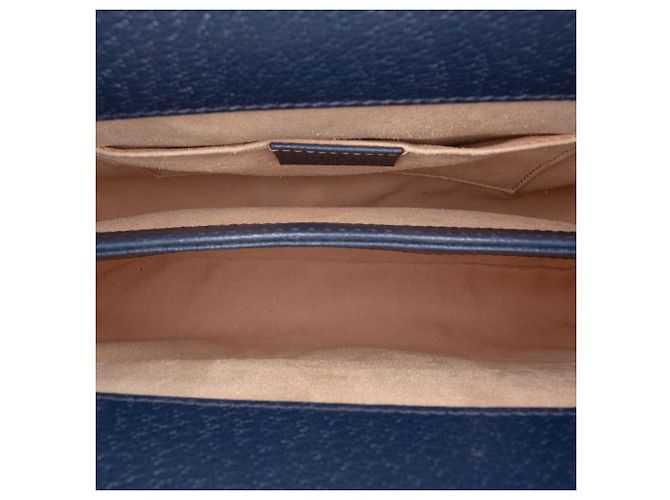Gucci Blue Small Calfskin Web Ophidia Chain Crossbody Blu navy - vista 4