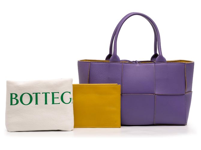 Bottega Veneta Tote Small Nappa Maxi Intrecciato Arco Viola - vista 7