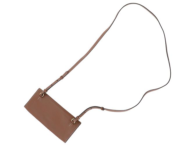 Clutch con tracolla Burberry in vitello marrone - vista 4
