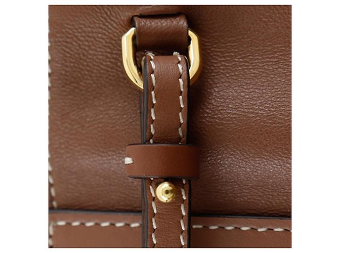 Clutch con tracolla Burberry in vitello marrone - vista 8