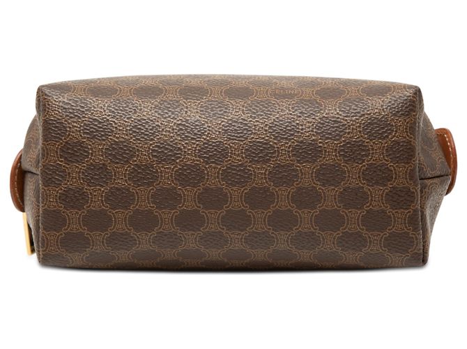 Céline Necessaire Celine Brown Macadam Coated Canvas Marrone - vista 3