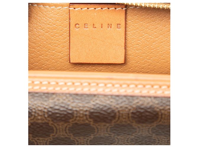 Céline Necessaire Celine Brown Macadam Coated Canvas Marrone - vista 5