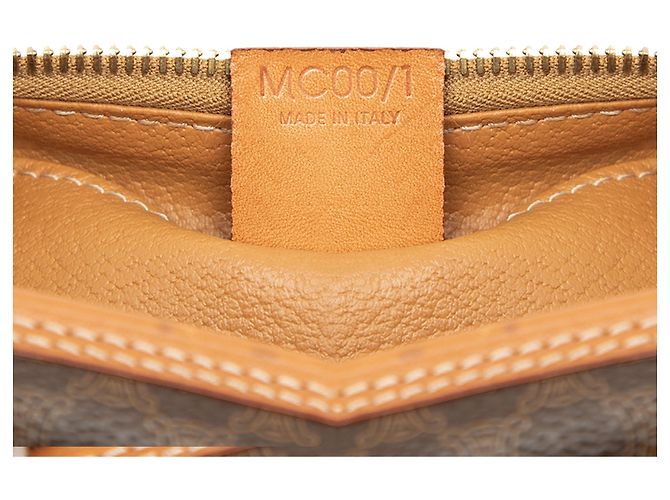 Céline Necessaire Celine Brown Macadam Coated Canvas Marrone - vista 6