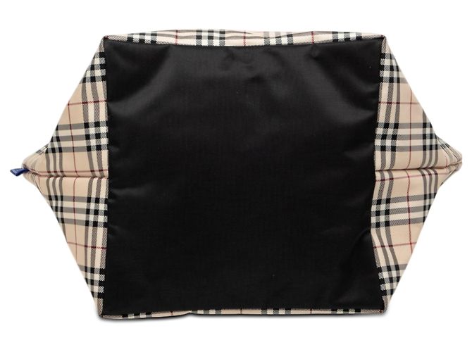 Borsa Tote Burberry Beige House Check Canvas - vista 3