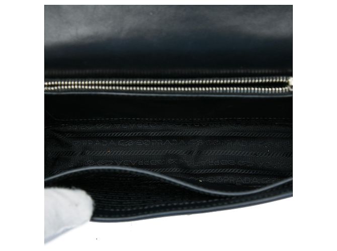 Borsa a tracolla Elektra Prada in vitello City e Saffiano con borchie nera Nero - vista 4