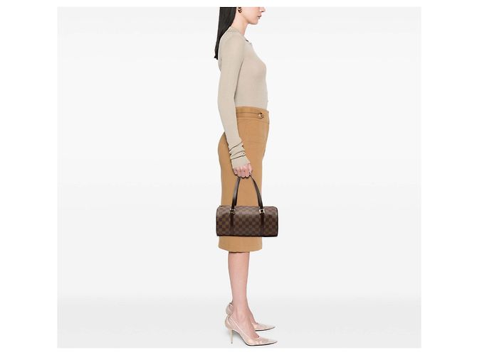 Louis Vuitton Brown Damier Ebene Papillon 30 Marrone - vista 7