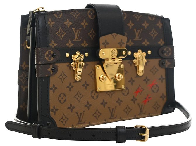 Louis Vuitton Brown Monogram Reverse Trunk Clutch Marrone - vista 9