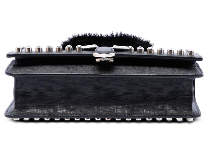 Portafoglio Karlito con catena in pelle nera borchiata Fendi - vista 3