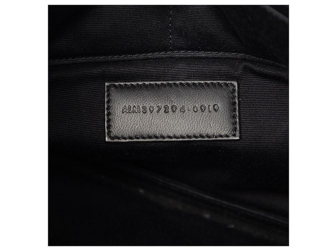 Saint Laurent Porta tablet con zip in pelle goffrata effetto coccodrillo nero - vista 6