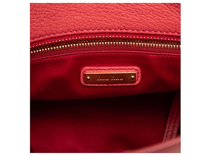 Bolsa Tiracolo Miu Miu em pele de cabra Madras rosa - vista 5