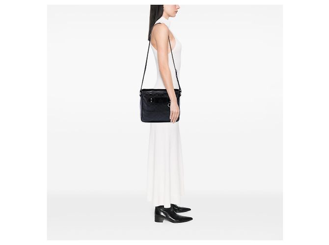 Borsa a tracolla Gucci Black Guccissima Web Nero - vista 6
