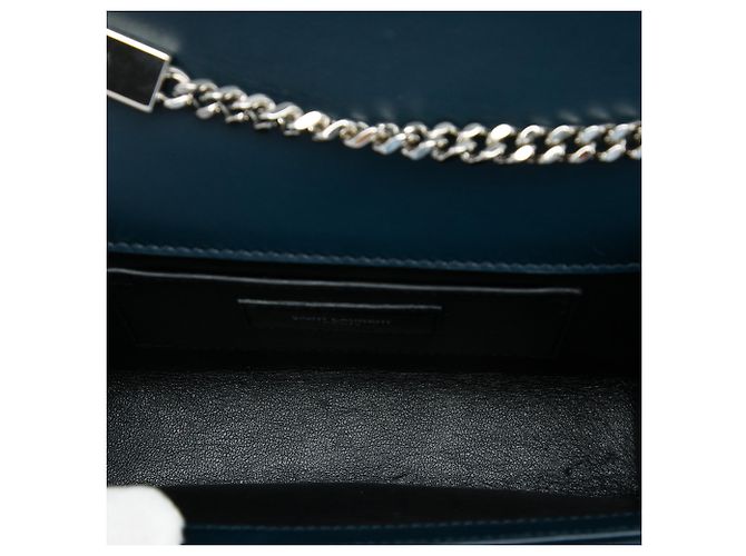 Saint Laurent Blue Small Satin Monogram Kate Tassel Crossbody Blu navy - vista 4
