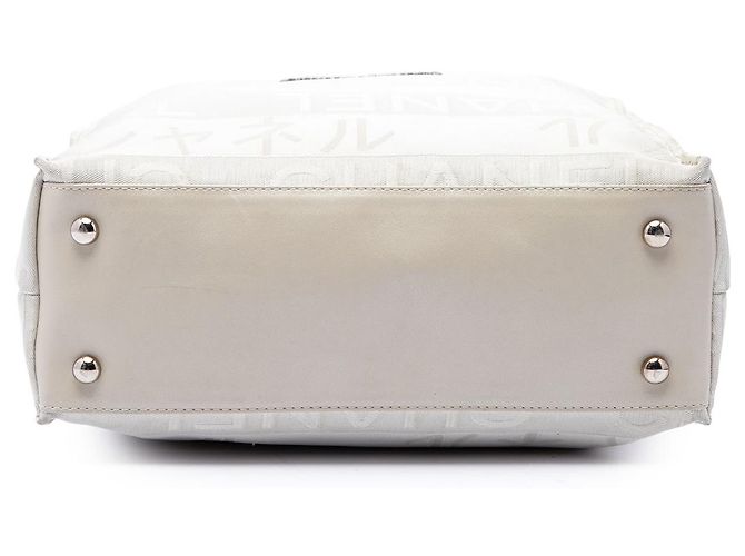 Chanel White CC Canvas Pearl Tote Weiß - Ansicht 3