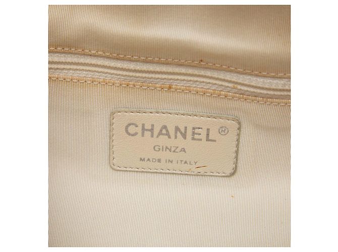Chanel White CC Canvas Pearl Tote Weiß - Ansicht 5