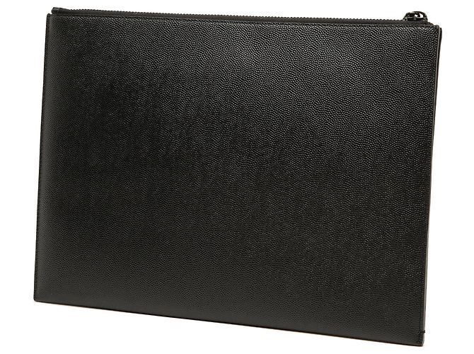 Custodia iPad Saint Laurent Black Grain De Poudre Monogram Monochrome Nero - vista 2