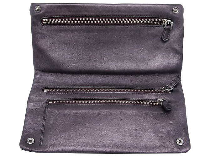Clutch a bustina Prada in vitello morbido metallizzato viola Porpora - vista 4