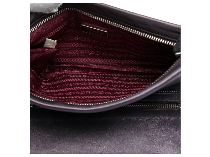 Clutch a bustina Prada in vitello morbido metallizzato viola Porpora - vista 5