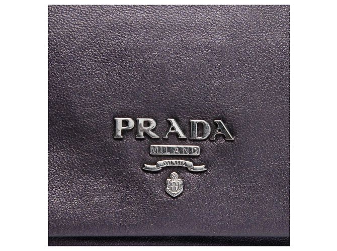 Clutch a bustina Prada in vitello morbido metallizzato viola Porpora - vista 6