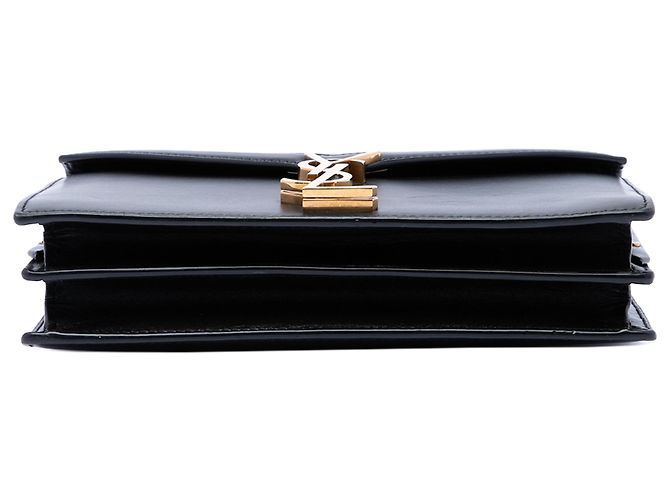 Borsa Saint Laurent Cassandra con chiusura monogramma in pelle di vitello liscia nera Nero - vista 3