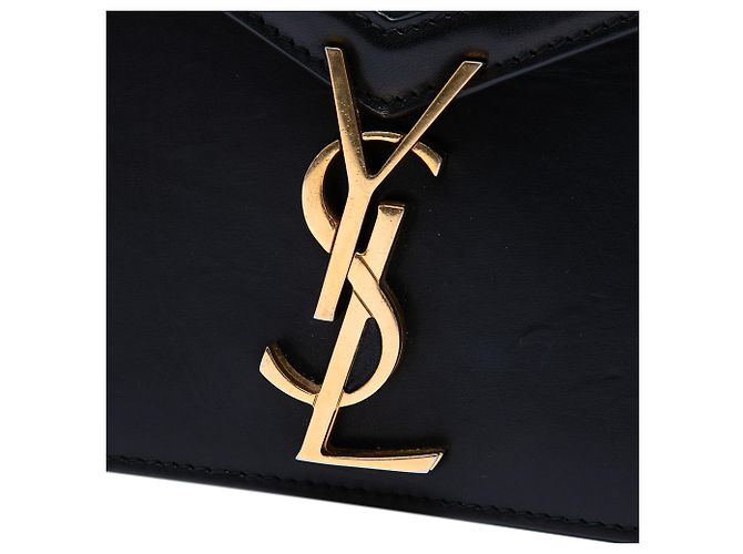 Borsa Saint Laurent Cassandra con chiusura monogramma in pelle di vitello liscia nera Nero - vista 5