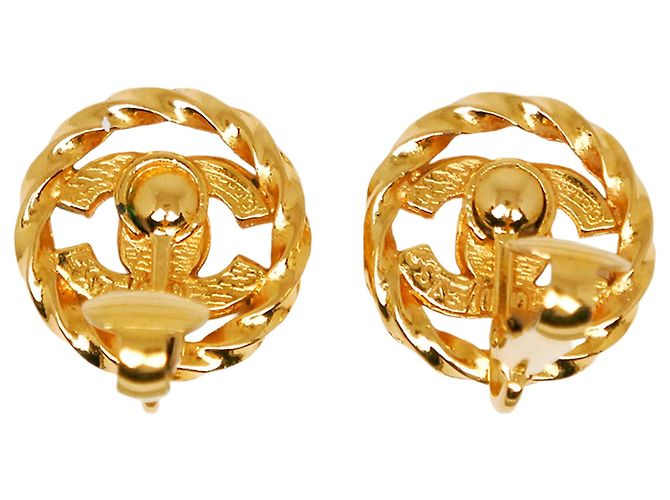 Orecchini a clip Chanel Gold CC placcati oro Strass D'oro - vista 2