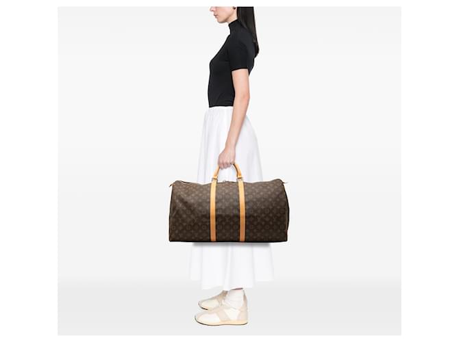 Louis Vuitton Brown Monogram Keepall 60 Marrone - vista 7