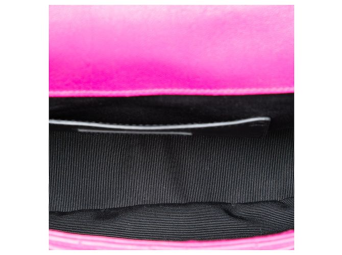 Saint Laurent College Monogram Schultertasche aus Lammleder Chevron in Rosa, Größe Medium Pink - Ansicht 4