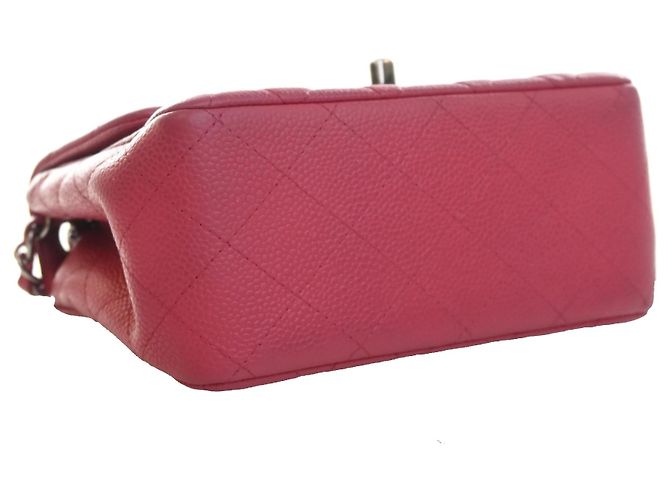Chanel Pink Mini Square Classic Caviar Single Flap Rosa - vista 7