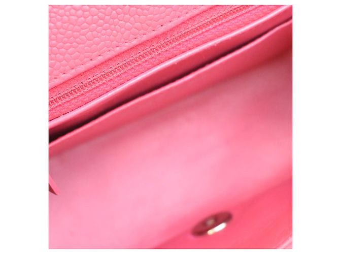 Chanel Pink Mini Square Classic Caviar Single Flap Rosa - vista 8