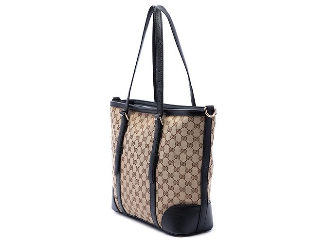 Borsa tote convertibile Gucci in tela GG beige - vista 2
