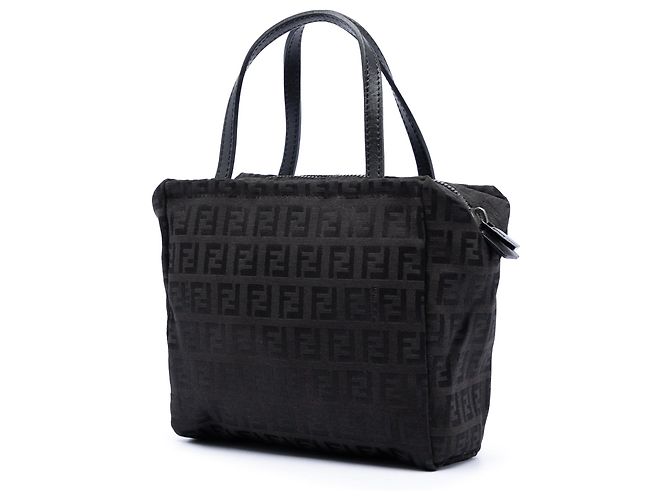 Borsa a mano Fendi Mini Zucchino Canvas Nera Nero - vista 2