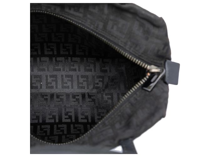 Borsa a mano Fendi Mini Zucchino Canvas Nera Nero - vista 4
