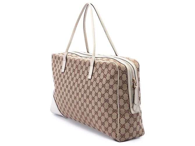 Borsa a tracolla Gucci New Britt in tela GG beige - vista 2