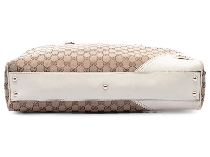 Borsa a tracolla Gucci New Britt in tela GG beige - vista 3